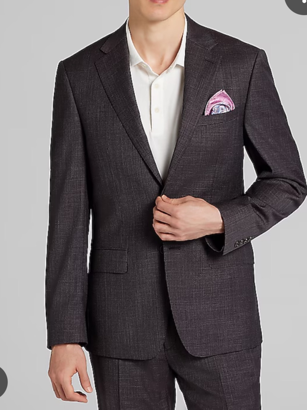 Calvin Klein Sz 40S Blazer Mariano Sport Coat Brown Wool Blend Jacket Classic